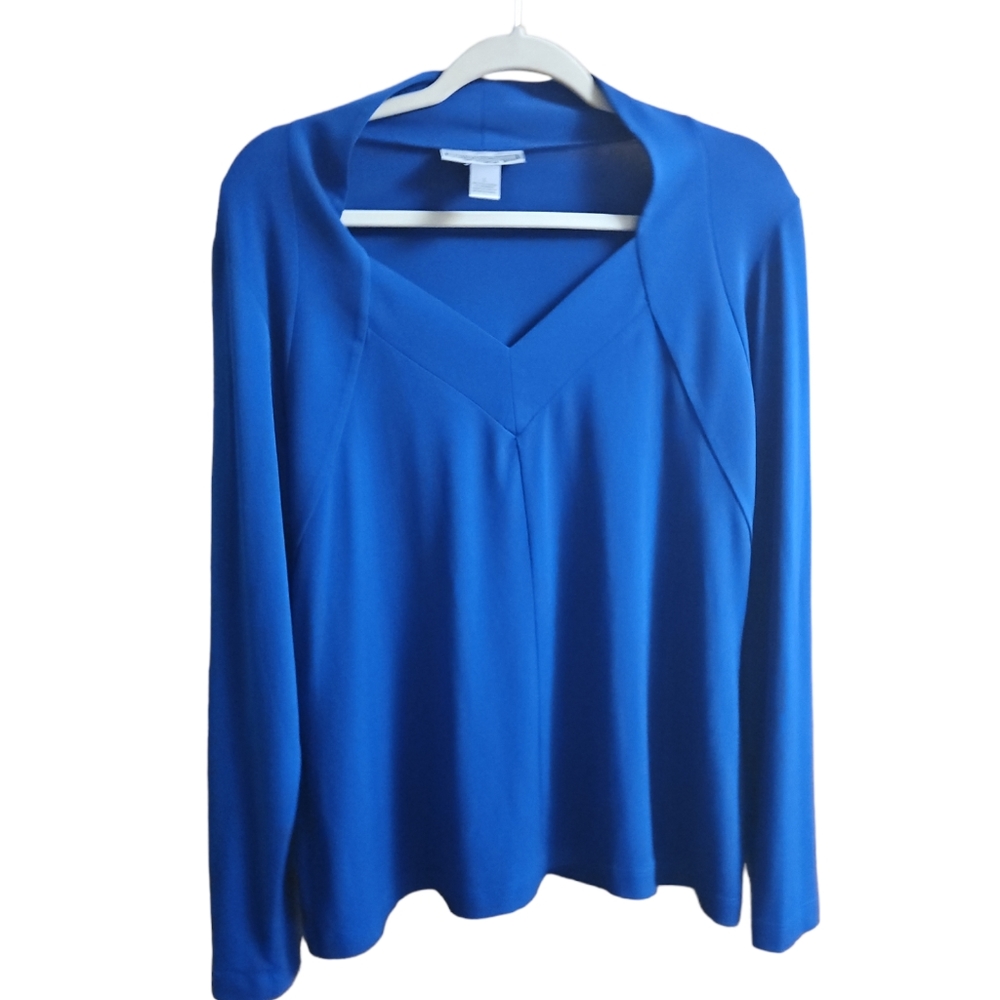 Simonton Says Royal blue long sleeve vintage top